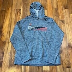 adidas Portland Trail Blazers Pullover Hoodie Mens XL Gray ClimaWarm NBA
